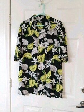 George Tropical Hawaiian Button Up Shirt Mens XLT 46-48 Short Sleeve 100% Rayon